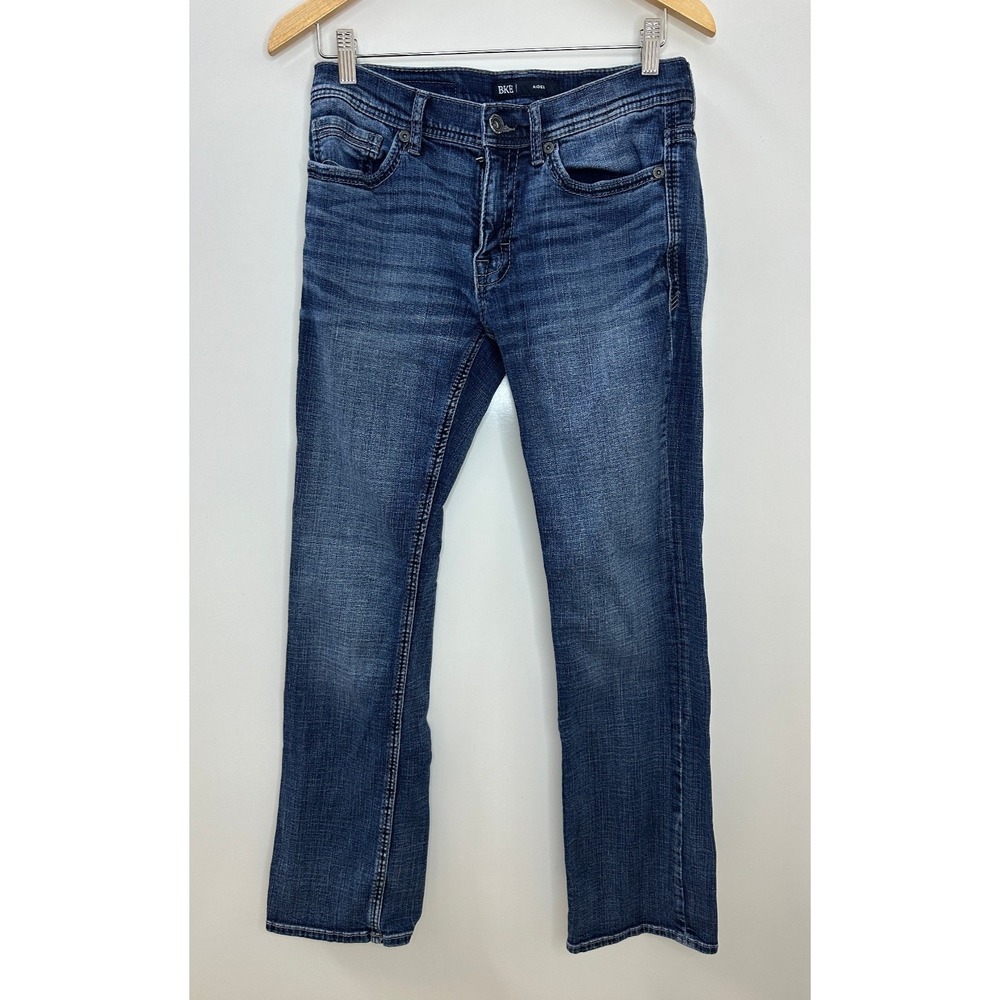 BKE Aiden Jeans Men's Size 30 x 32 Sandblasted 5 Pocket Blue Denim Cotton Blend - Picture 3 of 13